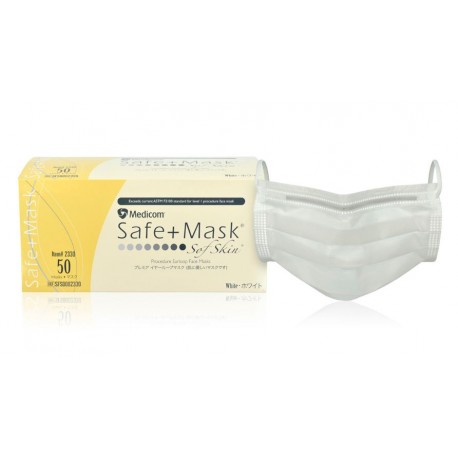 Medicom Safe+Mask SofSkin 低致敏醫用(非獨立包裝)耳掛口罩 (白色 50包/盒)