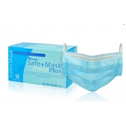 Medicom Safe+Mask Premier Plus ASTM Level 2 醫用耳掛口罩 (非獨立包裝,藍色,50隻/盒)